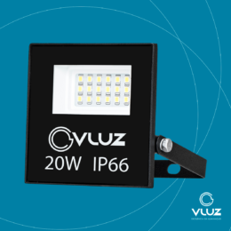 Refletor LED 20W SMD 6500K Slim Vluz Premium IP66 –  100x130mm