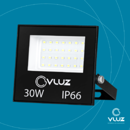 Refletor LED 30W SMD 6500K Slim Vluz Premium IP66 –  123x185mm